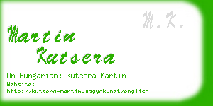 martin kutsera business card